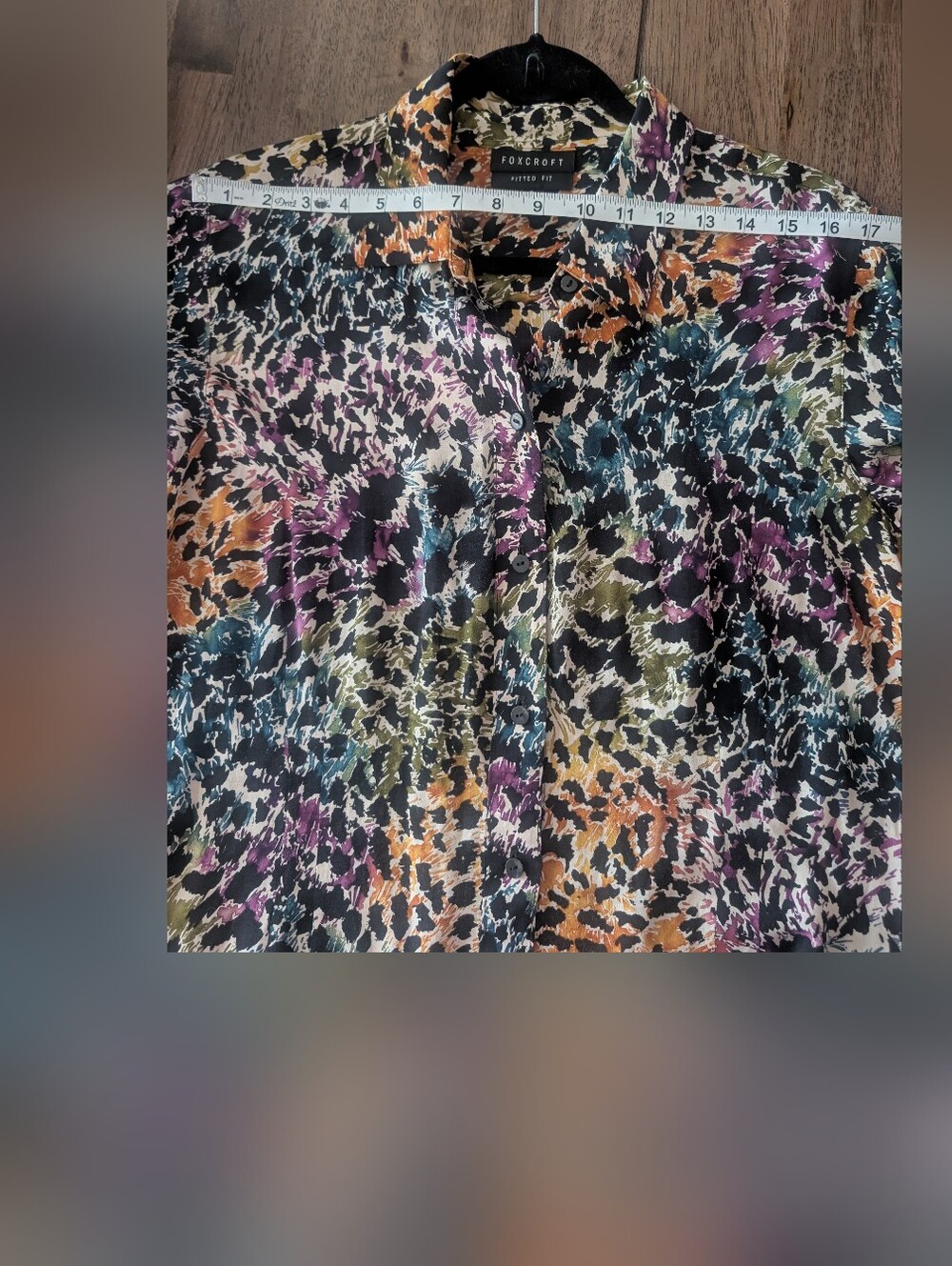 Foxcroft Colorful Abstract Button Down Shirt - Picture 11 of 11
